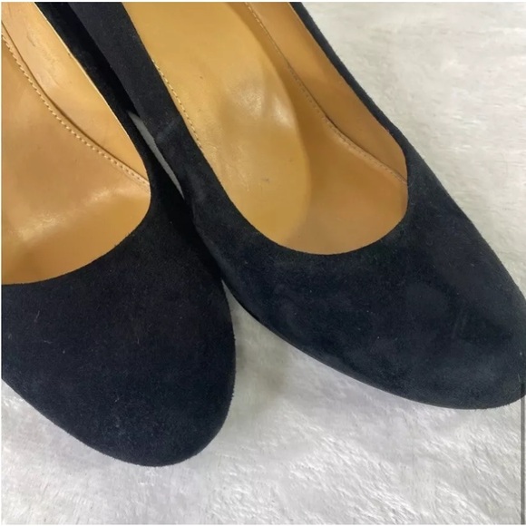 J. Crew SYLVIA Black Suede Wedge Pump Mule Women's Size 9M Cushioned EUC - Picture 7 of 11